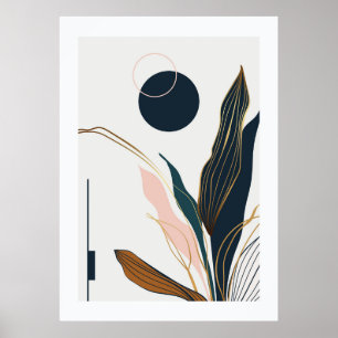Abstracte tropische bladeren poster