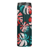 Abstracte tropische bladeren, Waterverf helder. Thermosbeker (Achterkant)