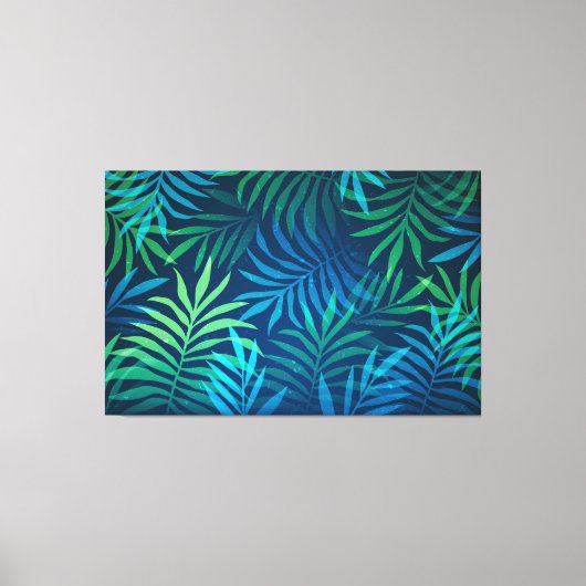 Abstracte tropische bladzijnen Kunstcanvas afdrukk Canvas Afdruk (Voorkant)