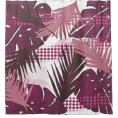 Abstracte tropische bloem botanisch douchegordijn (Voorkant)