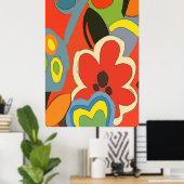 Abstracte Tropische Bloemen Poster (Thuiskantoor)