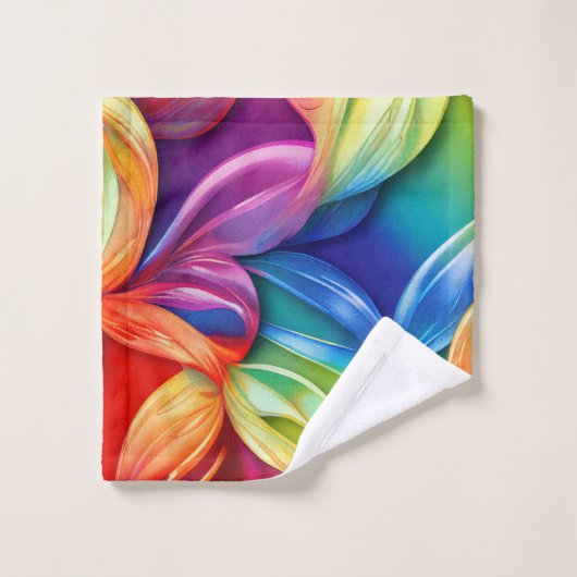 Abstracte Tropische Bloemhanddoek Set Bad Handdoek (Wasdoekje)