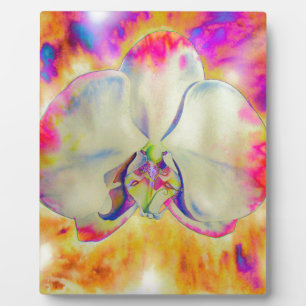 Abstracte tropische boho orchidee waterverf schild fotoplaat