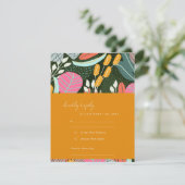 Abstracte tropische botanische ridder RSVP kaartje (Staand voorkant)