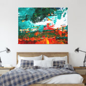 Abstracte tropische botsing canvas afdruk (Insitu (Slaapkamer))