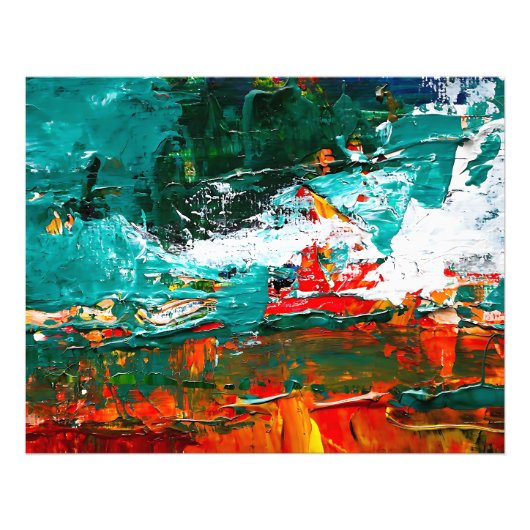 Abstracte tropische botsing foto afdruk (Voorkant)