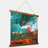 Abstracte tropische botsing hangend wandkleed (Gebogen)