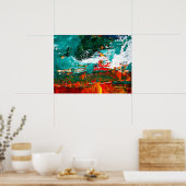 Abstracte tropische botsing poster (Keuken)