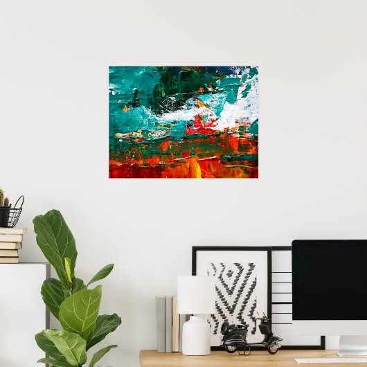 Abstracte tropische botsing poster (Thuiskantoor)