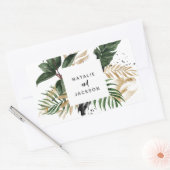 Abstracte tropische bruiloft rechthoekige sticker (Envelop)