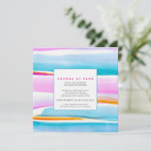 Abstracte tropische getijdenlijnen bruiloft uitste kaart (Staand voorkant)