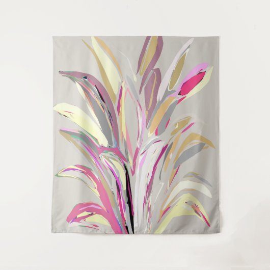 Abstracte tropische Plant Vector Art Style Wandkleed (Voorkant)