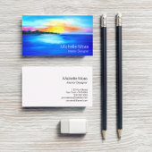 Abstracte tropische strand visitekaartje