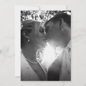 Abstracte tropische strepen roze aqua bruiloft kaart (Achterkant)