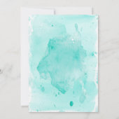 Abstracte Tropische Turquoise Waterverf bruiloft Save The Date (Achterkant)