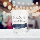 Abstracte trouwkaarten 'Save the Date' | Blauw Shot Glas
