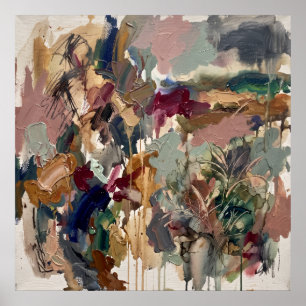 Abstracte Tuin Bloemen Poster