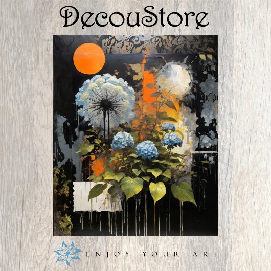 Abstracte Tuin Decoupage Tissuepapier