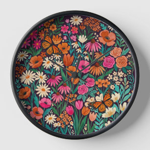 Abstracte Tuin met Wilde Bloemen Vlinders Kunst Kl