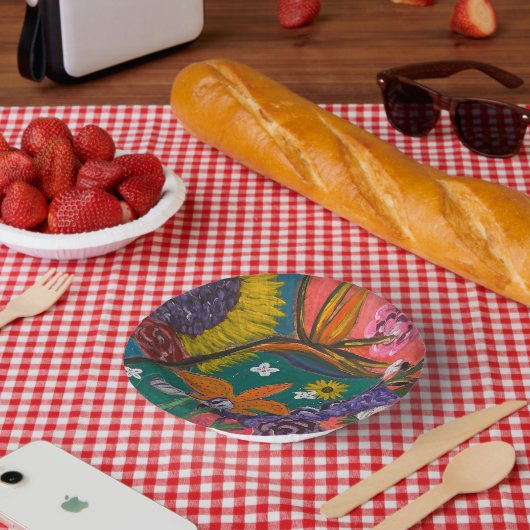 Abstracte tuin papieren kommen (Picknick)