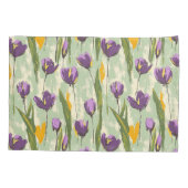 Abstracte Tulp Bloeit Op Mint Groene Achtergrond Kussensloop (Achterkant-Links)