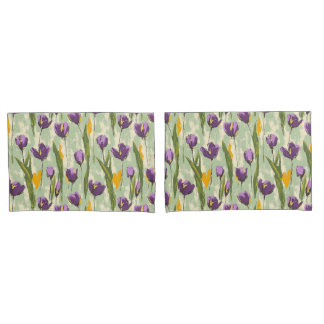 Abstracte Tulp Bloeit Op Mint Groene Achtergrond Kussensloop