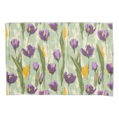 Abstracte Tulp Bloeit Op Mint Groene Achtergrond Kussensloop (Voorkant-Links)