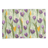 Abstracte Tulp Bloeit Op Mint Groene Achtergrond Kussensloop (Voorkant-Rechts)