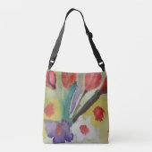 Abstracte Tulpen en lentbloemen Crossbody Tas (Achterkant)