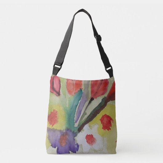 Abstracte Tulpen en lentbloemen Crossbody Tas (Voorkant)