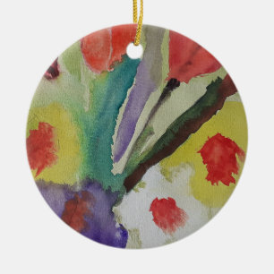 Abstracte Tulpen en lentbloemen Keramisch Ornament