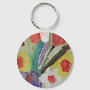 Abstracte Tulpen en lentbloemen Sleutelhanger