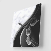 Abstracte Tulpen met witte marmer Vierkante Klok (Hoek)