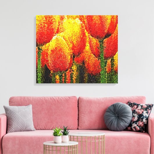 Abstracte Tulpen Schilderen Kunst - Verpakt canvas (Insitu (Woonkamer))