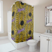 Abstracte tunnelgele zwarte Paarse gradiënt Douchegordijn (In situ)