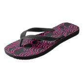 Abstracte tunnelstalen roze zwart teenslippers (Schuin)
