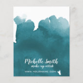Abstracte turkooizen waterverf splash make up art flyer (Voorkant)