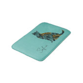 Abstracte Turquoise en Gold Cat Badmat (Gekanteld)