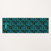 Abstracte turquoise en zwart, op maat yogamat (Voorkant (horizontaal))