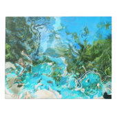 Abstracte Turquoise Ocean Blue & Seaweed Green Notitieblok (Voorkant)
