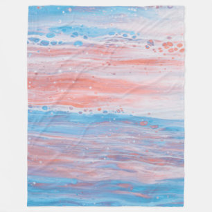 *~* Abstracte turquoise Peach Fleece Deken