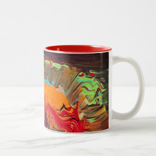 Abstracte tweetone Mok "Oranje botsing"