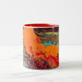 Abstracte tweetone Mok "Oranje botsing" (Center)