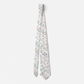 Abstracte twijgen bladeren groen wit bruin stropdas (Achterkant)