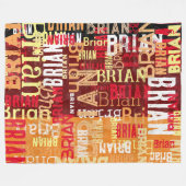 Abstracte Typografie Patroon van Naam Fleece Deken (Voorkant (Horizontaal))
