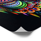 Abstracte uil in heldere kleuren poster (Hoek)