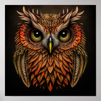 Abstracte uil poster