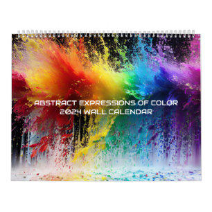 Abstracte Uitdrukkingen van Kleur Rainbow Paint Sp Kalender