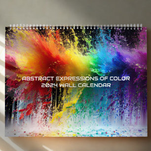 Abstracte Uitdrukkingen van Kleur Rainbow Paint Sp Kalender