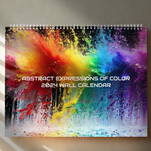 Abstracte Uitdrukkingen van Kleur Rainbow Paint Sp Kalender